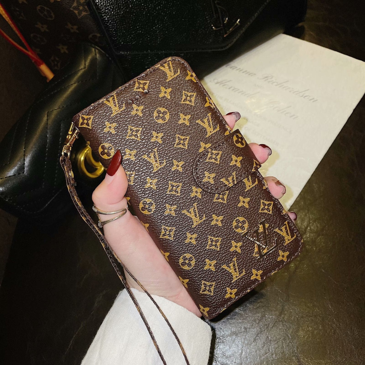 Trendy Leather Wallet Style Phone Case For iPhone