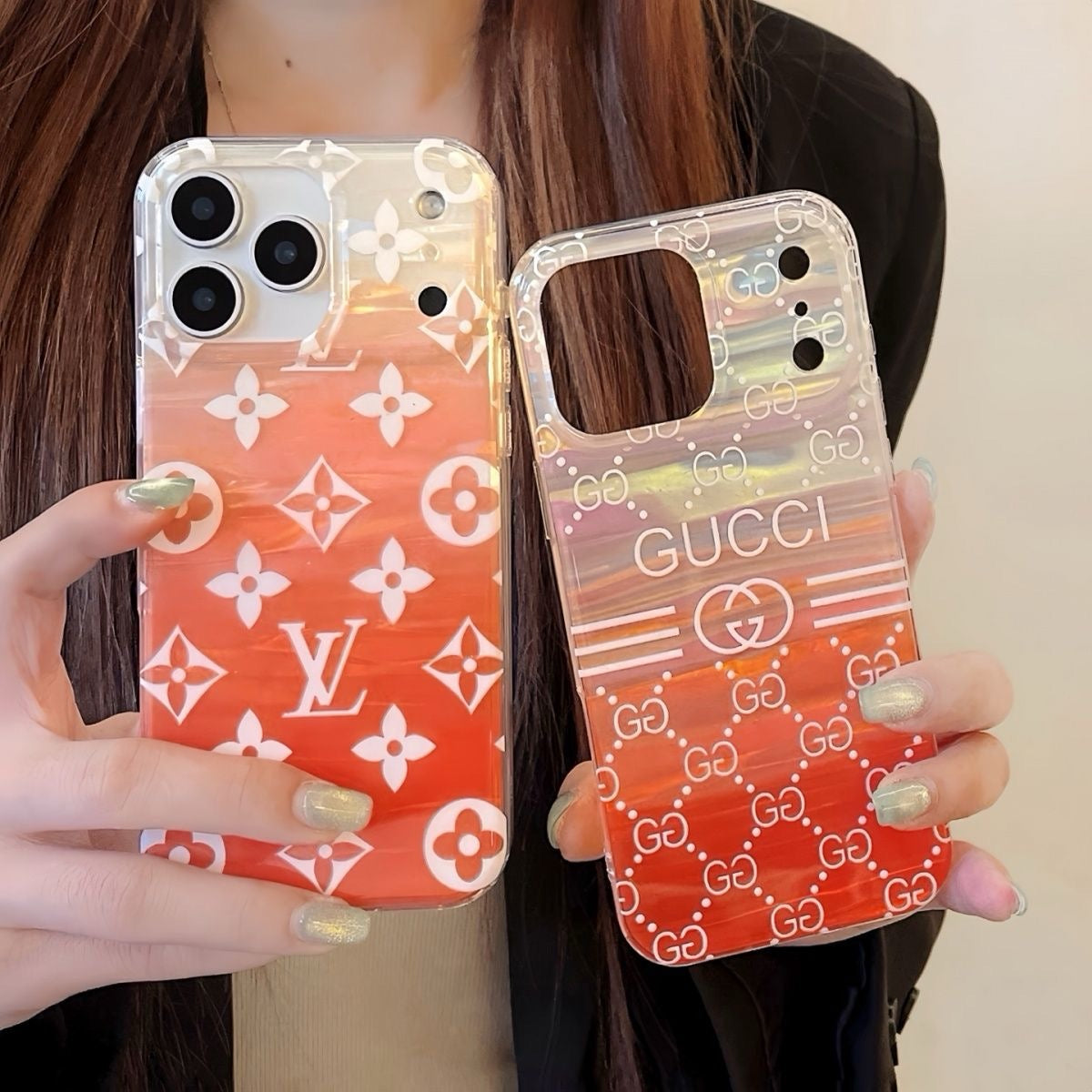 Orange Transparent Phone Case For iPhone