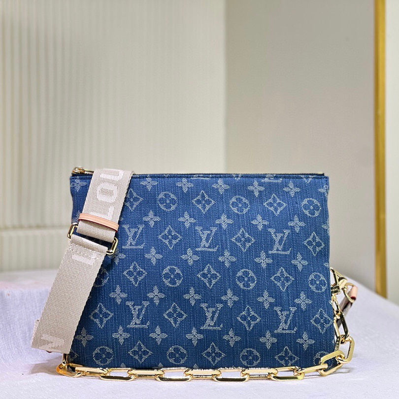 Blue Embroidery Design Bag