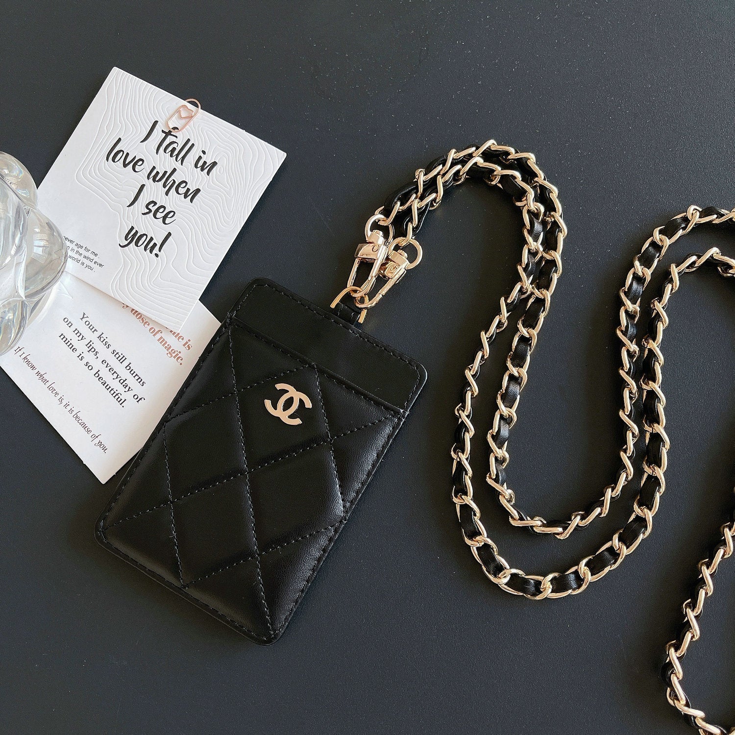 Metal Chain Bag Card Holder