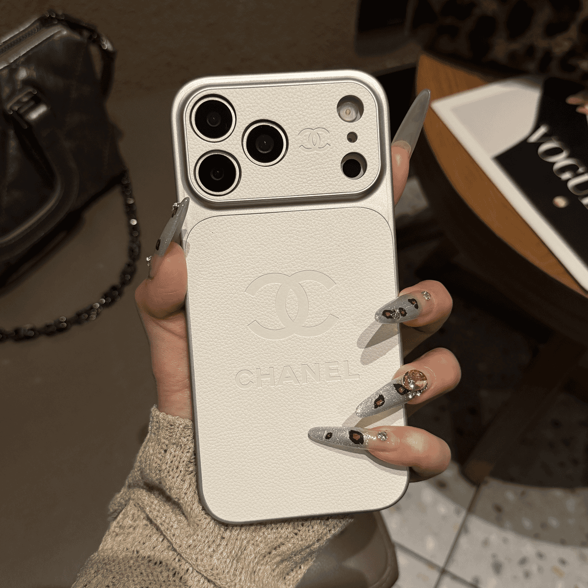 Luxury Embossed Leather Protective iPhone Case