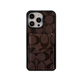 Classic iPhone Case With Card Holder And Strap Light Black -SJ240513