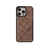 Classic iPhone Case With Card Holder And Strap Light Black -SJ240513