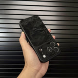 Premium Leather MagSafe-Compatible iPhone Case with Snow Texture Finish