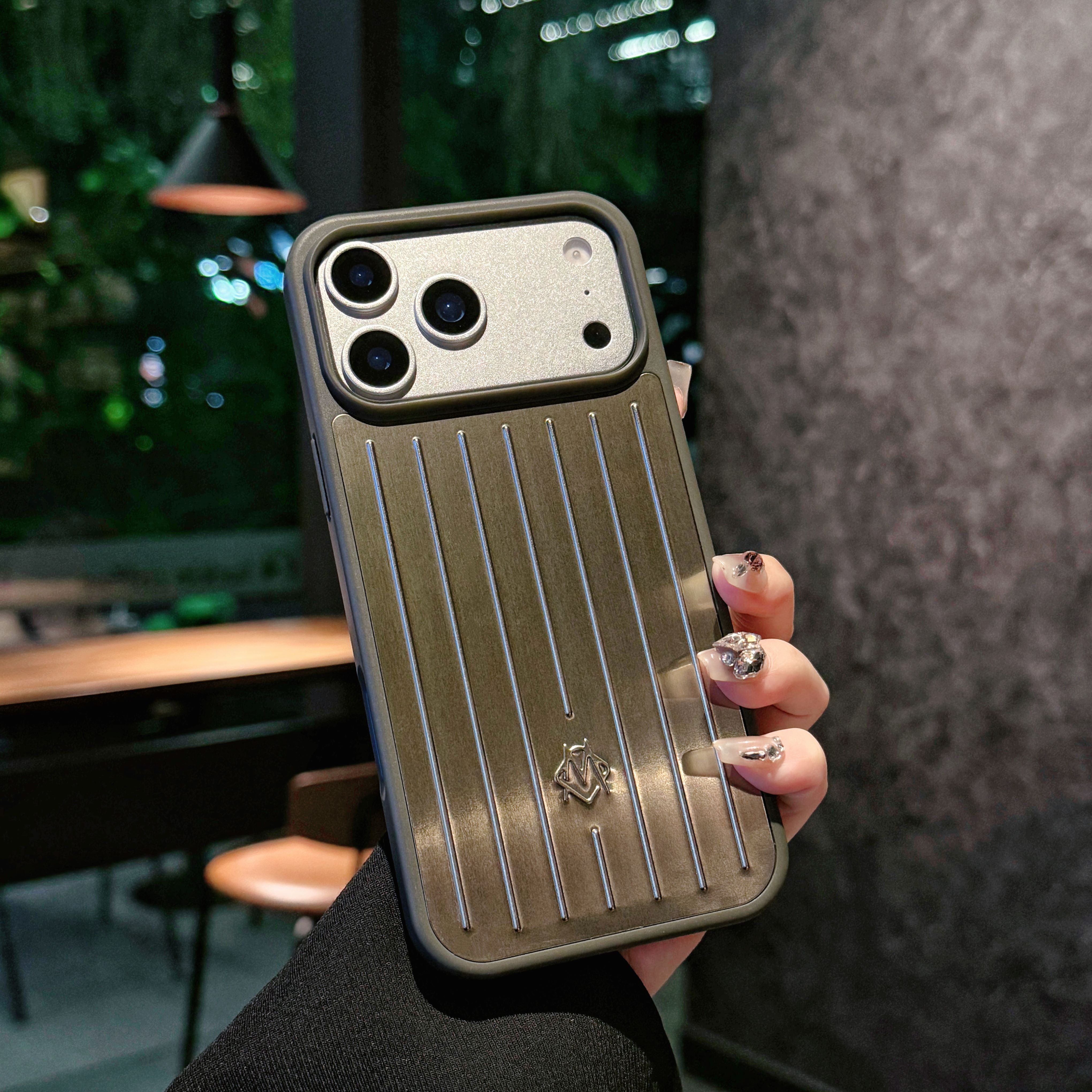Ribbed Metallic Armor iPhone Case – Stylish Protection Inspired by Travel