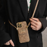 Classic Card Bag Leather Chain iPhone Case