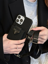Luxury Crossbody Leather iPhone Case