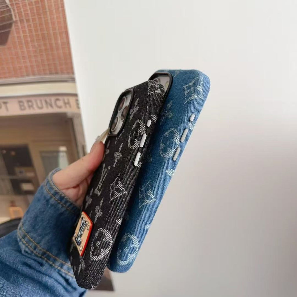 Denim Embroidery Phone Case For iPhone