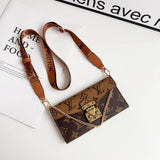 Long Strap Letter Holster Wallet Case For iPhone