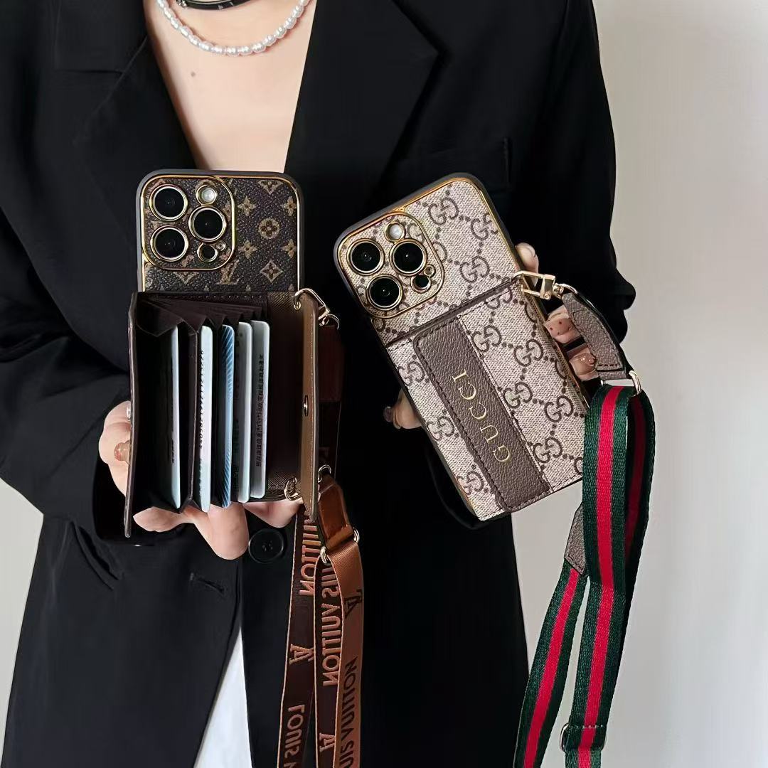 New Wallet With Strap Phone Case For iPhone