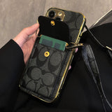 Classic Card Bag Leather Chain iPhone Case