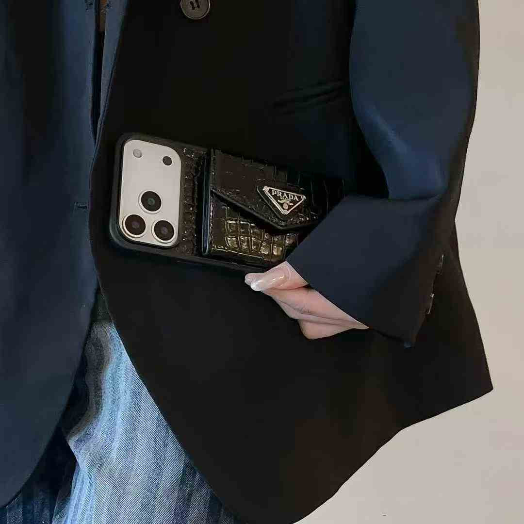 Black Card Wallet Phone Case For iPhone