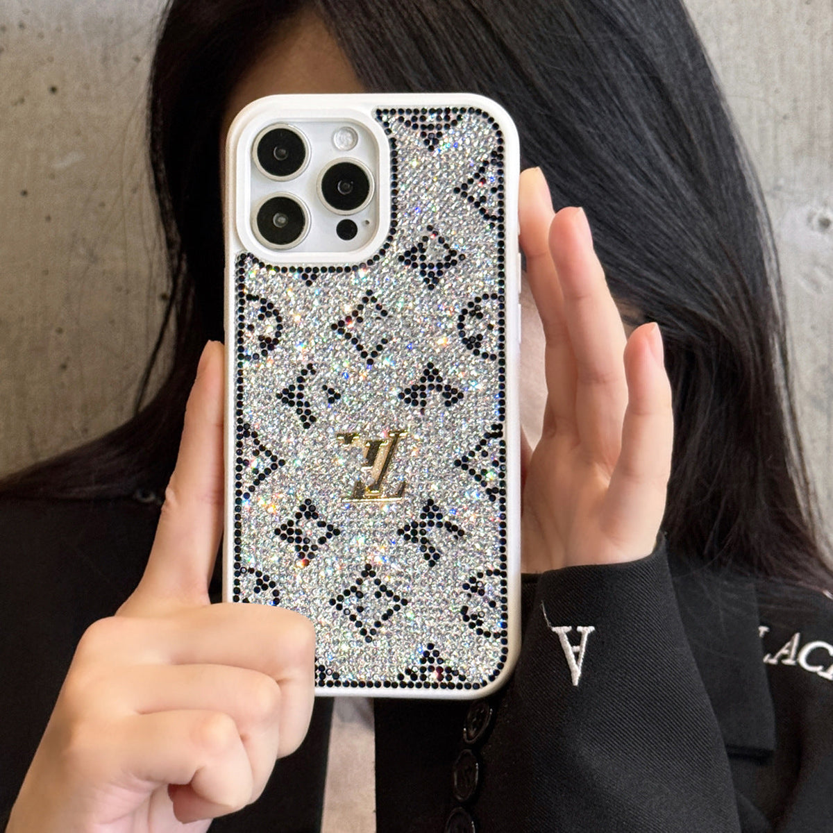 Luxury Glitter Holographic Y - S - L-Inspired iPhone Case – Diamond Shine Edition