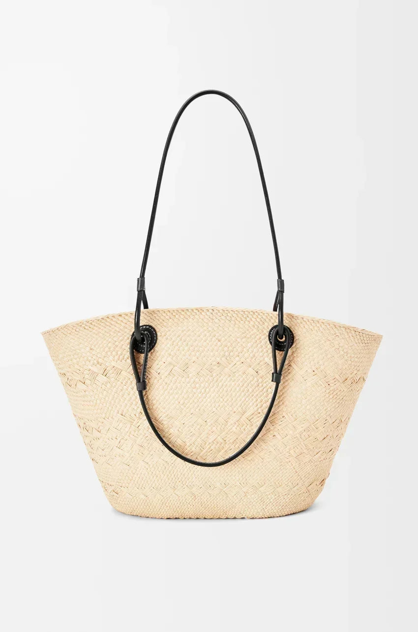 Luxurious Palm Leaf and Natural Tan LYW Basket