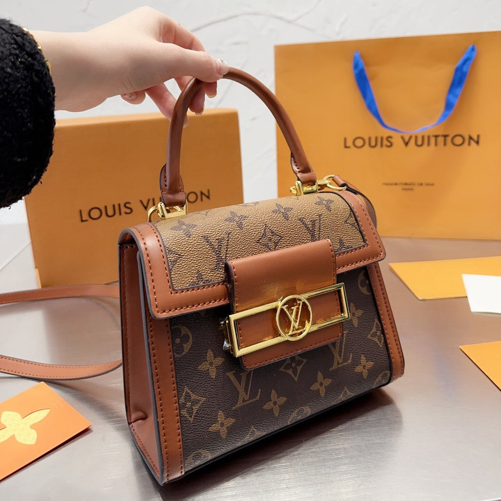 Classic Leather Handbag Messenger Bag