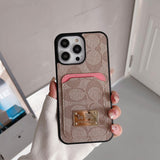 Classic Card Bag Leather iPhone Case