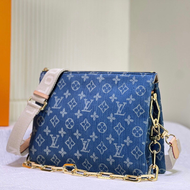 Blue Embroidery Design Bag