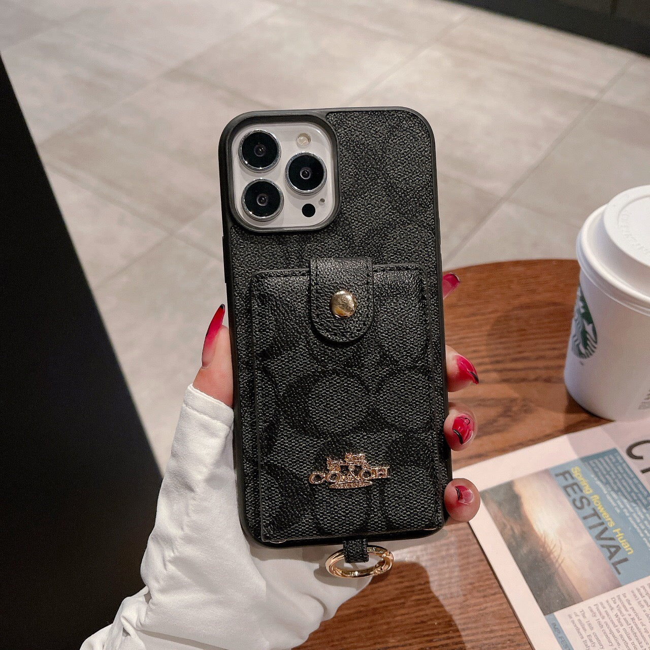 Ring Leather Phone Case For iPhone