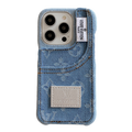 Denim Fabric iPhone Case with Built-in Card Holder