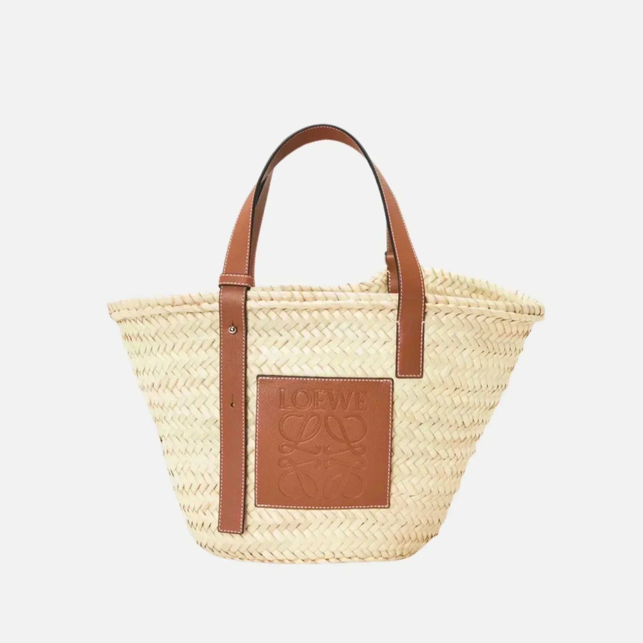 Luxurious Palm Leaf and Natural Tan LYW Basket
