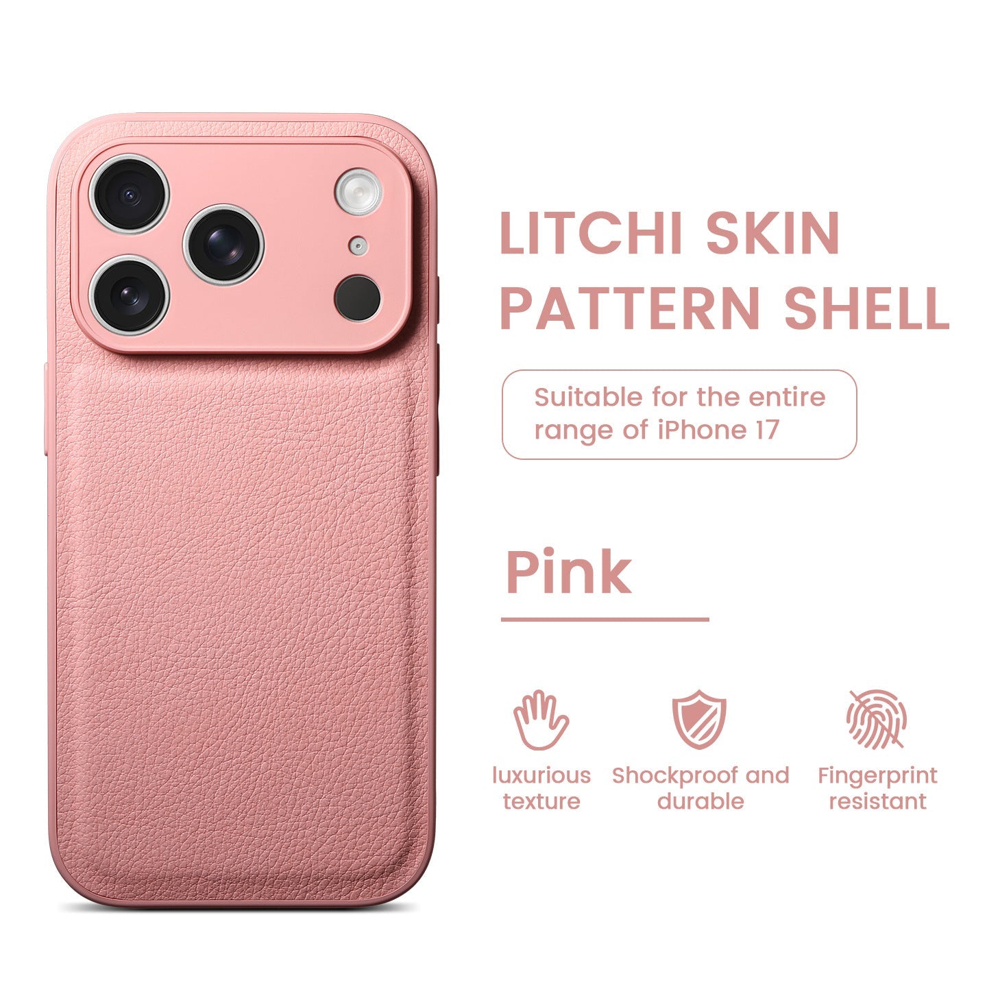 Premium Litchi Skin Pattern Leather Case for iPhone